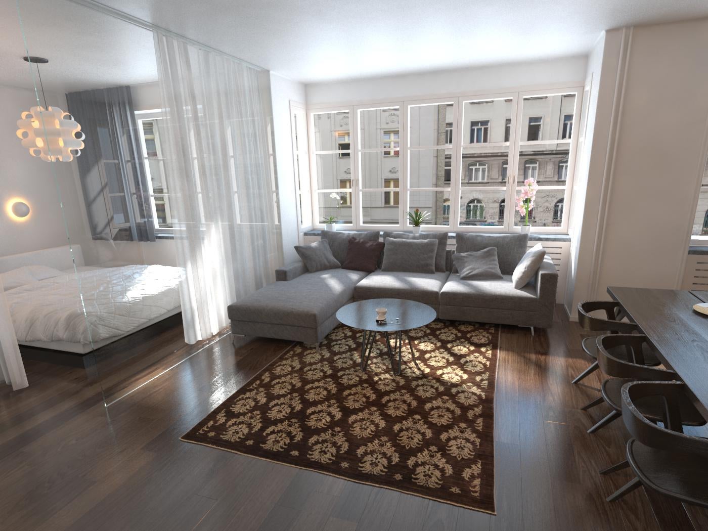 6' 6 x 9' 8 Hand Knotted Modern Ziegler Rug