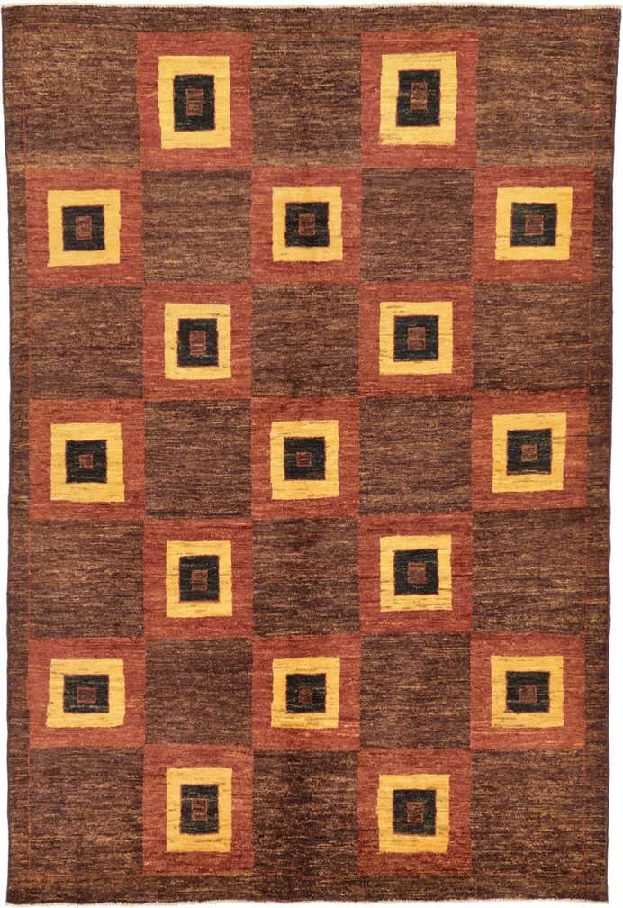 4' 8 x 7' Hand Knotted Modern Ziegler Rug