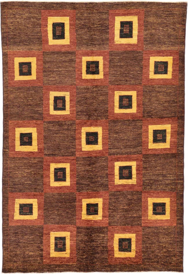 Detail image of 4' 8 x 7' Hand Knotted Modern Ziegler Rug