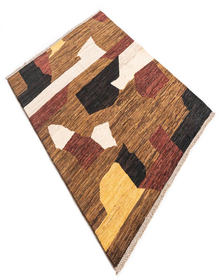 Detail image of 4' 3 x 5' 2  Hand Knotted Modern Ziegler Wool Rug