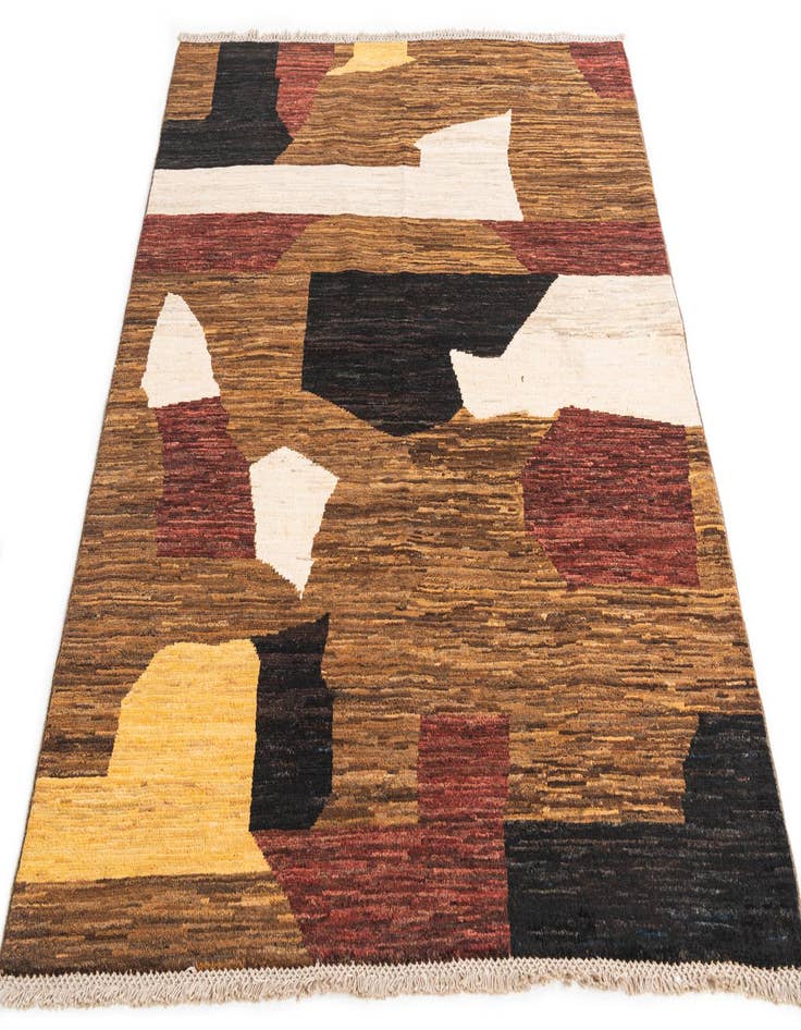 Detail image of 4' 3 x 5' 2  Hand Knotted Modern Ziegler Wool Rug
