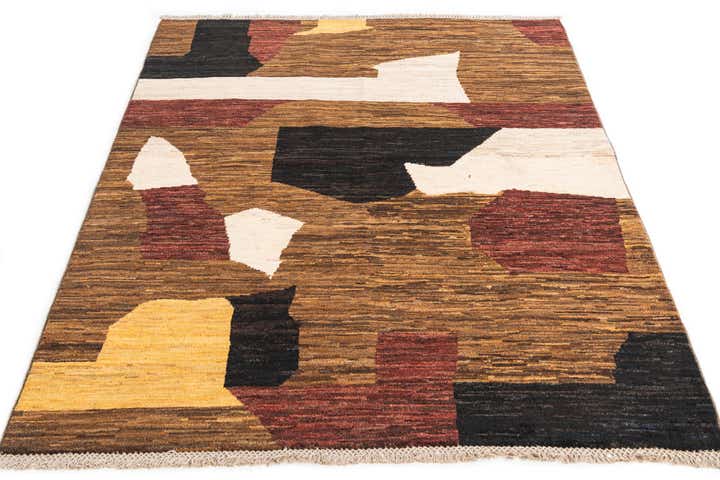 130cm x 155cm Handgeknoopt Modern Ziegler Wol Vloerkleed