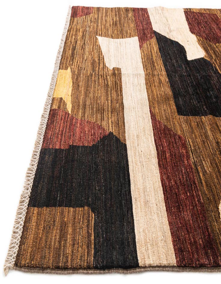 Detail image of 4' 3 x 5' 2  Hand Knotted Modern Ziegler Wool Rug