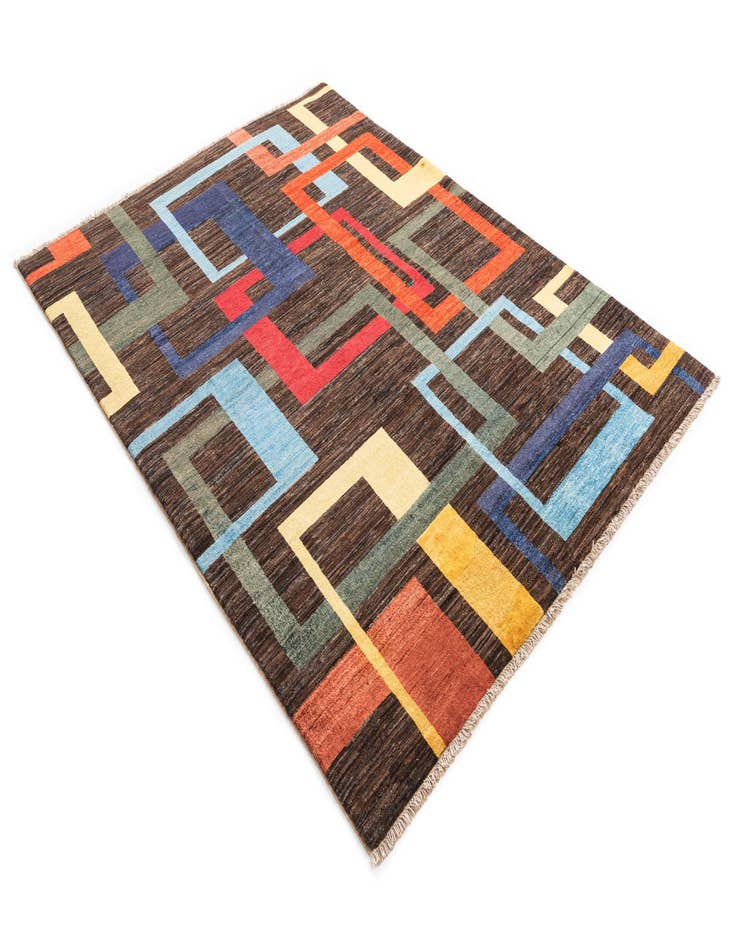 Detail image of 5' 1 x 6' 8  Hand Knotted Modern Ziegler Wool Rug