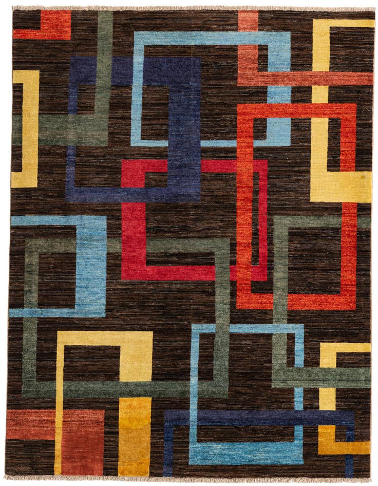 Detail image of 5' 1 x 6' 8 Hand Knotted Modern Ziegler Wool Rug