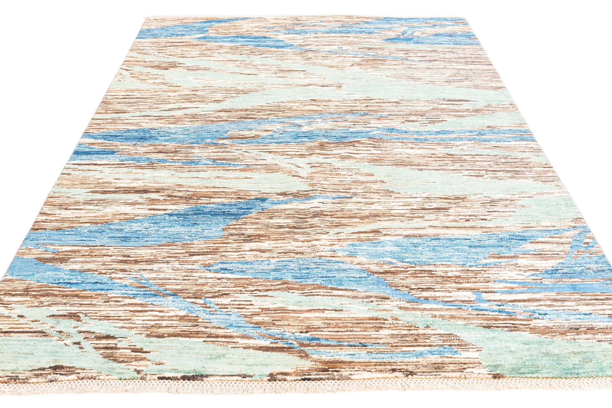 5' 11 x 7' 10 Hand Knotted Modern Ziegler Rug