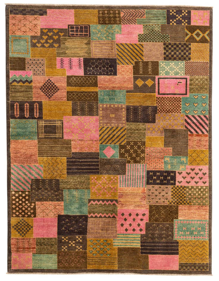 Detail image of 5' 8 x 7' 8 Hand Knotted Modern Ziegler Rug