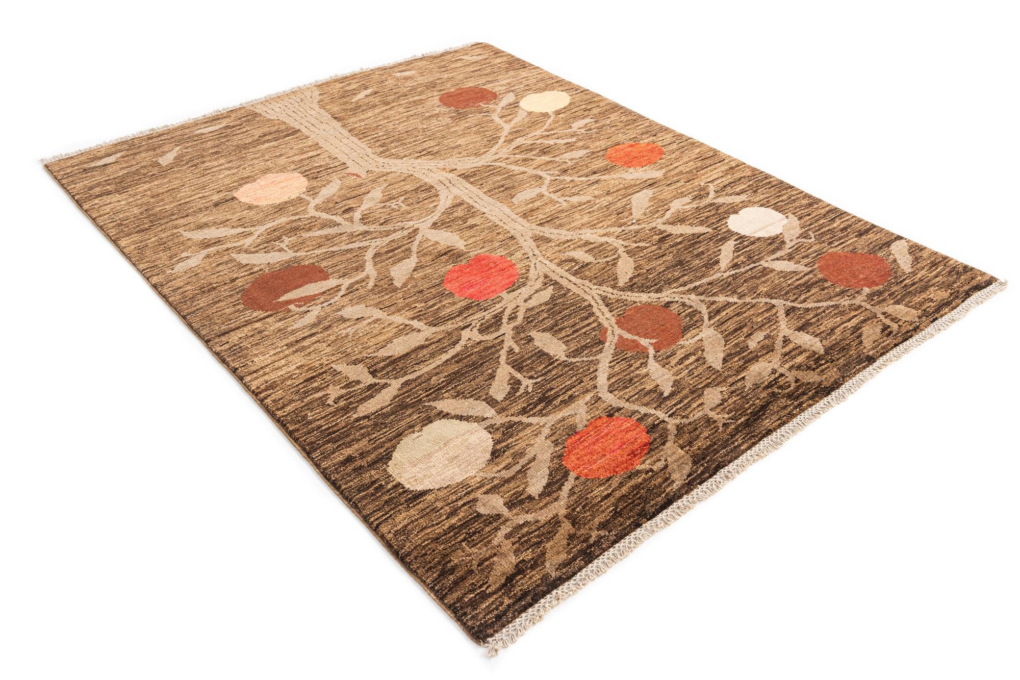 5' 3 x 6' 9 Hand Knotted Modern Ziegler Wool Rug