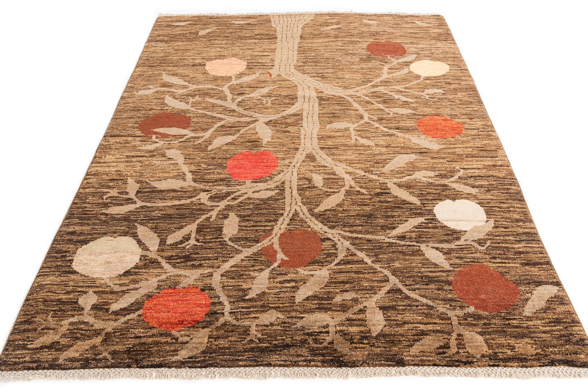 5' 3 x 6' 9 Hand Knotted Modern Ziegler Wool Rug