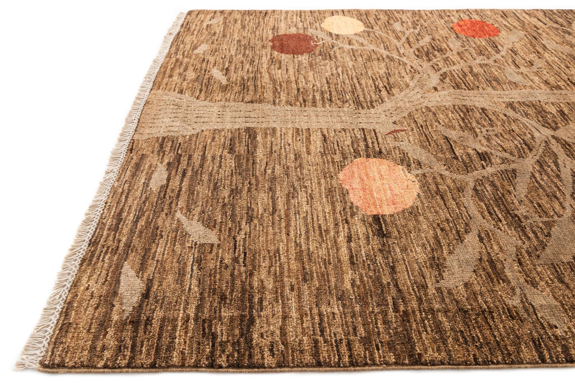 5' 3 x 6' 9 Hand Knotted Modern Ziegler Wool Rug