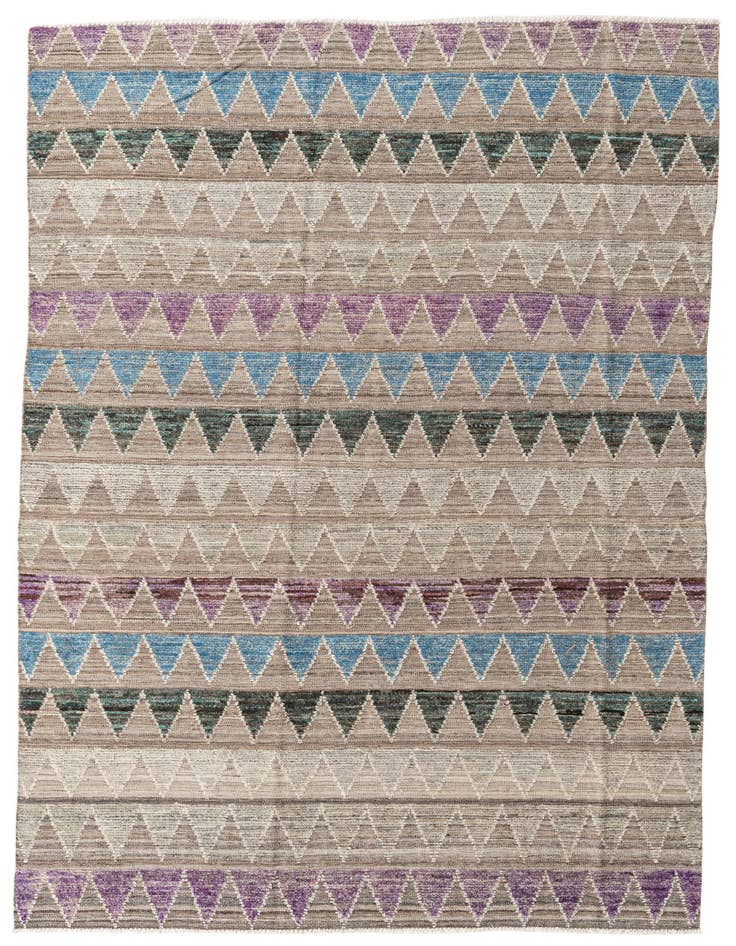 Detail image of 6' 4 x 10' Hand Knotted Modern Ziegler Wool Rug