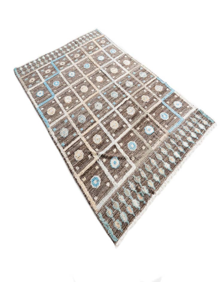 Detail image of 4' 1 x 6' 1  Hand Knotted Modern Ziegler Wool Rug