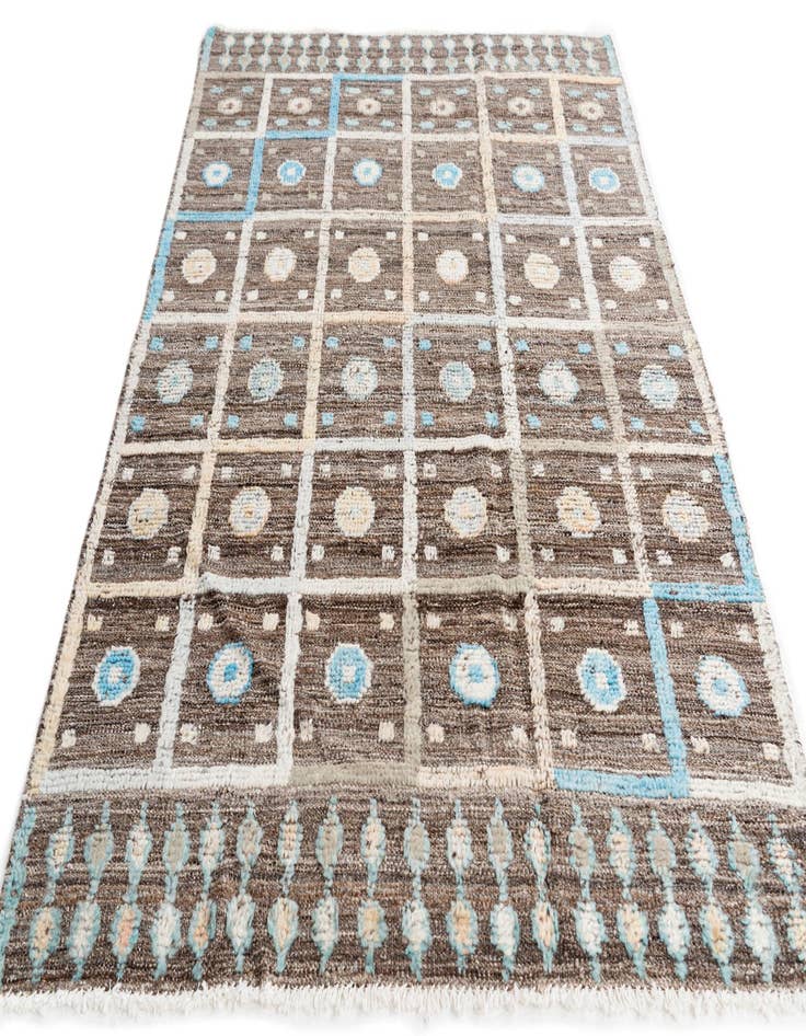 Detail image of 4' 1 x 6' 1  Hand Knotted Modern Ziegler Wool Rug