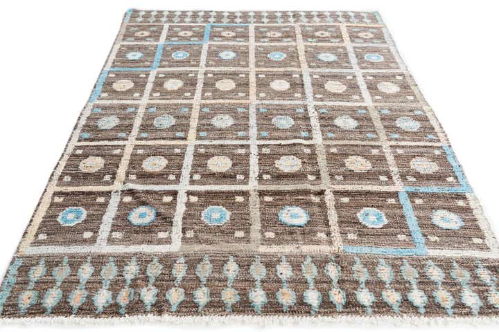 4' 1 x 6' 1 Hand Knotted Modern Ziegler Wool Rug