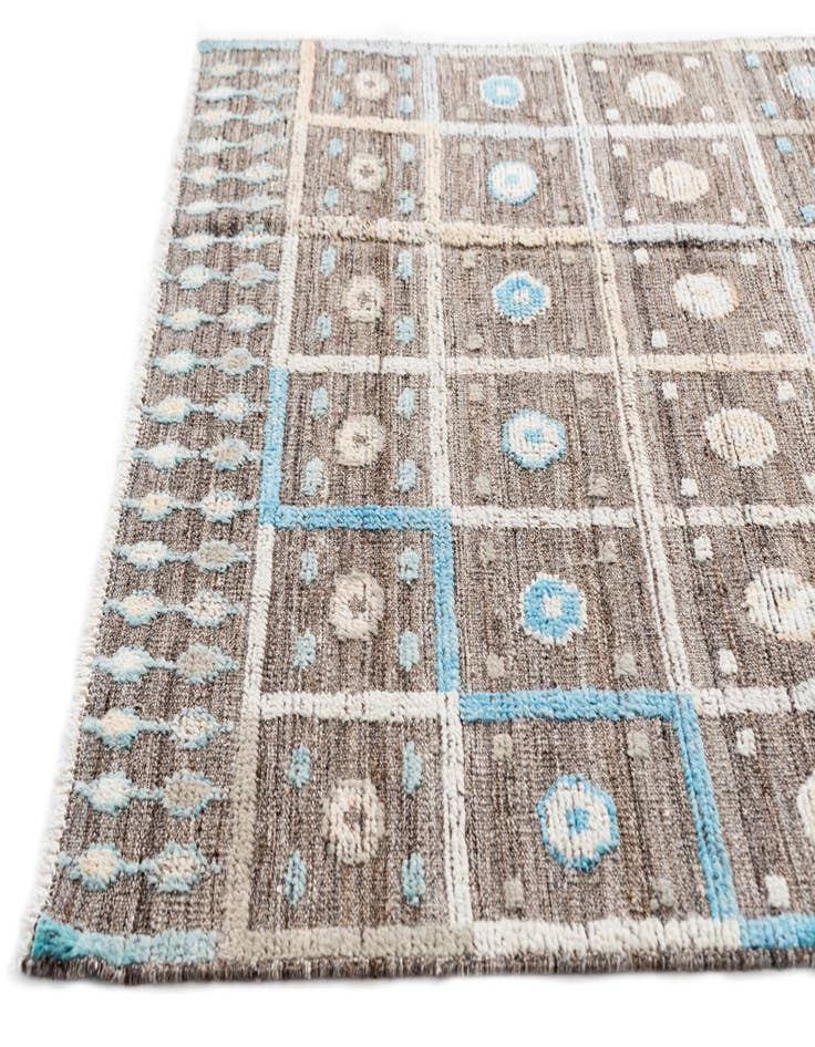 Detail image of 4' 1 x 6' 1 Hand Knotted Modern Ziegler Wool Rug