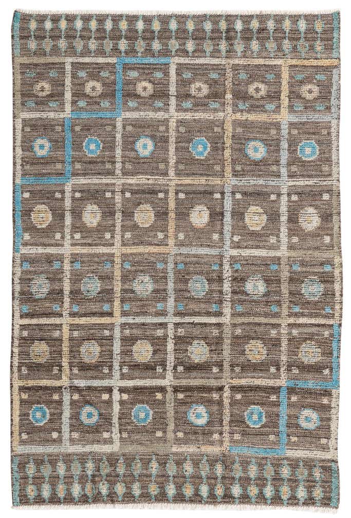 4' 1 x 6' 1 Hand Knotted Modern Ziegler Wool Rug