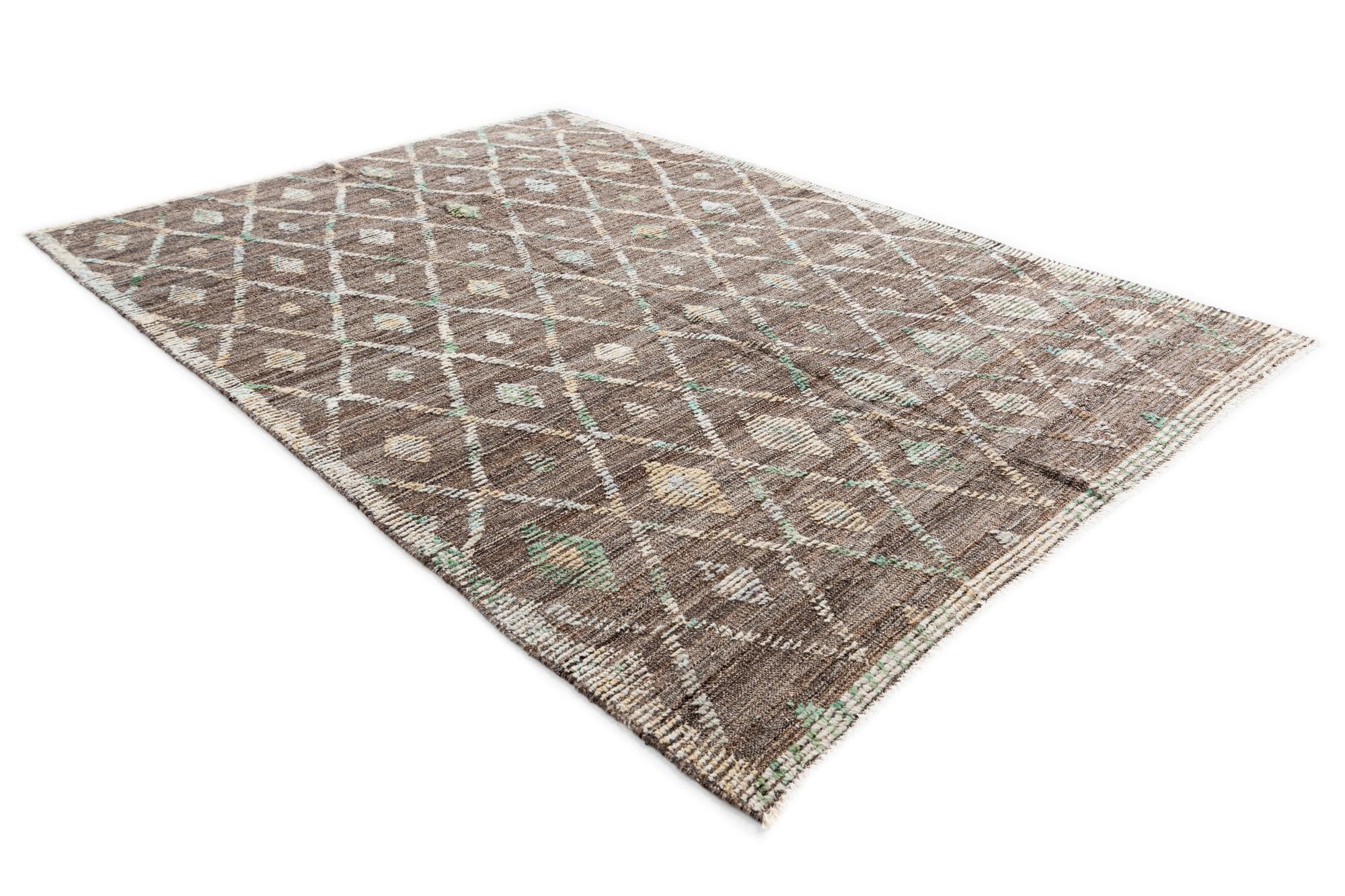 5' 8 x 8' 2 Hand Knotted Modern Ziegler Wool Rug