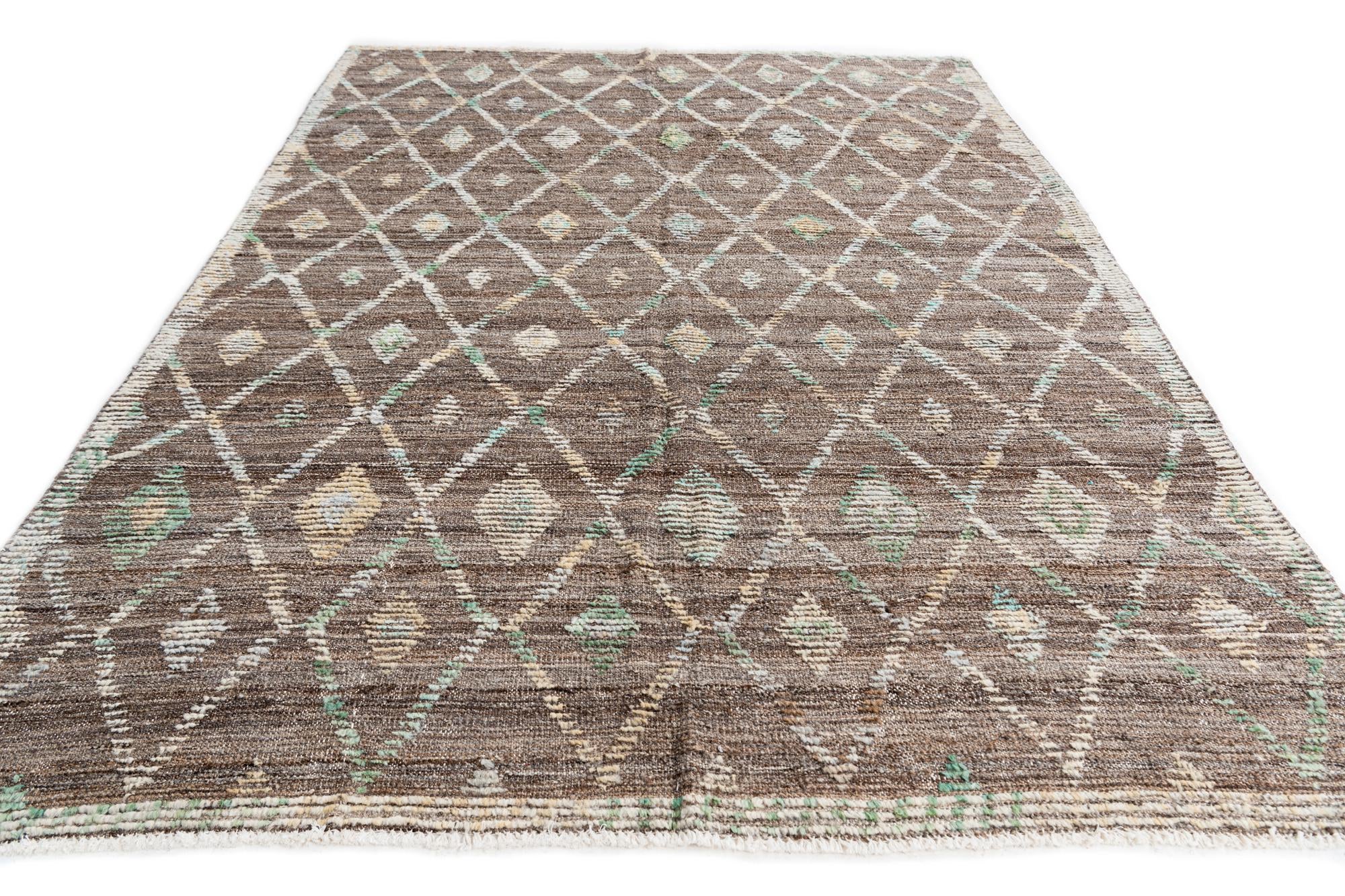 5' 8 x 8' 2 Hand Knotted Modern Ziegler Wool Rug