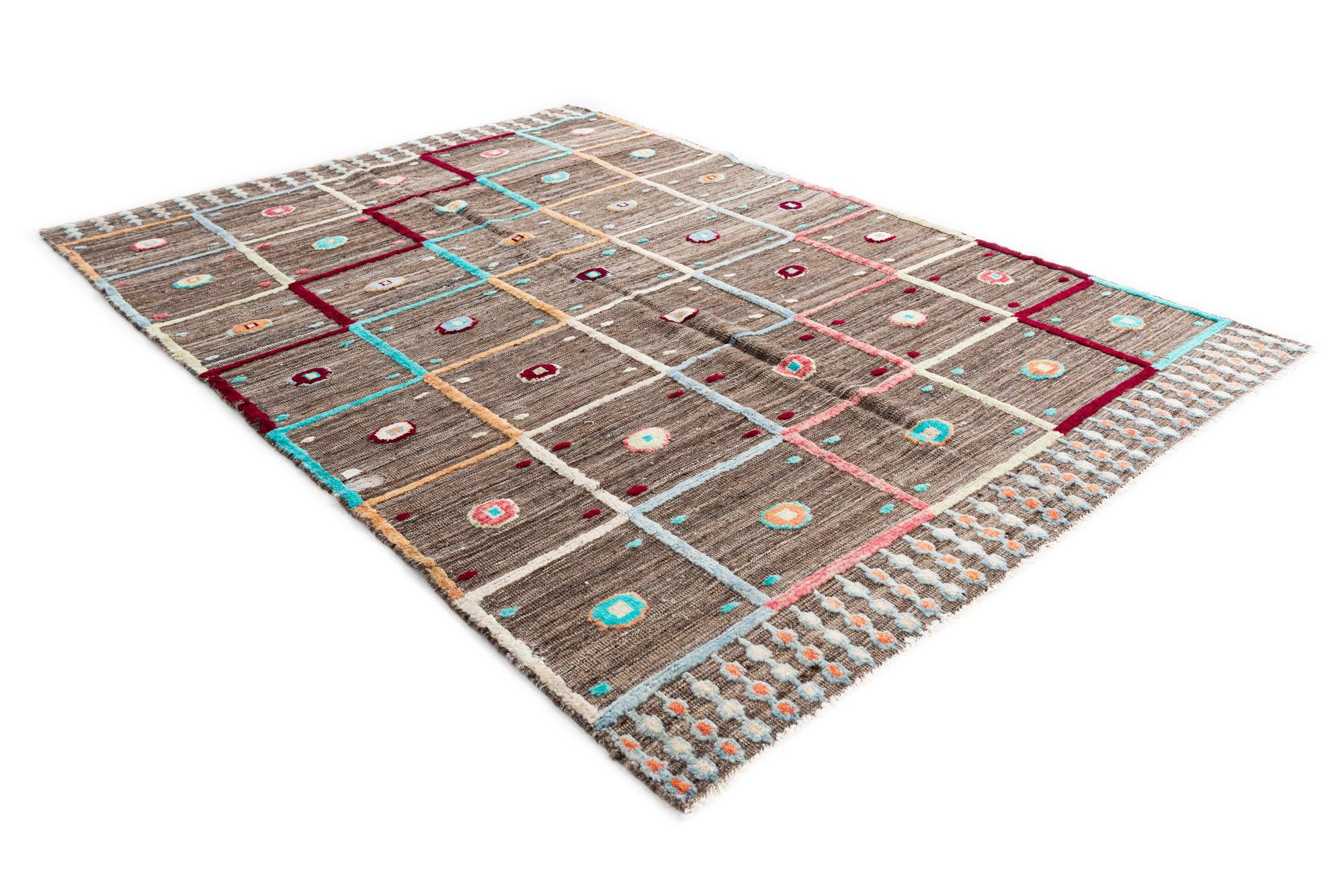 5' 6 x 8' Hand Knotted Modern Ziegler Wool Rug