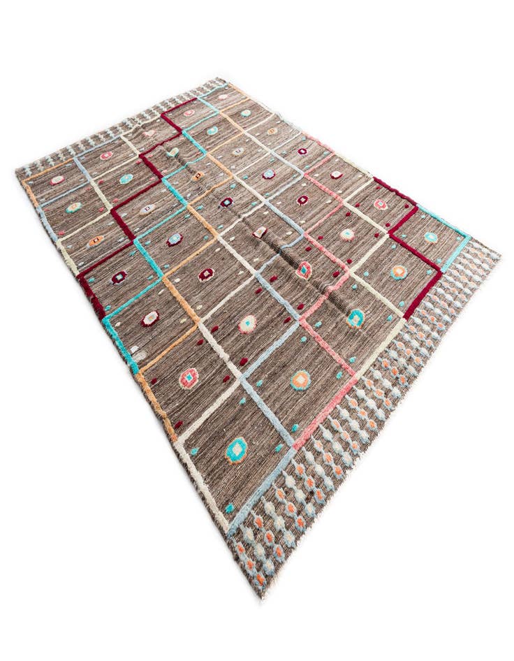Detail image of 5' 6 x 8' Hand Knotted Modern Ziegler Wool Rug