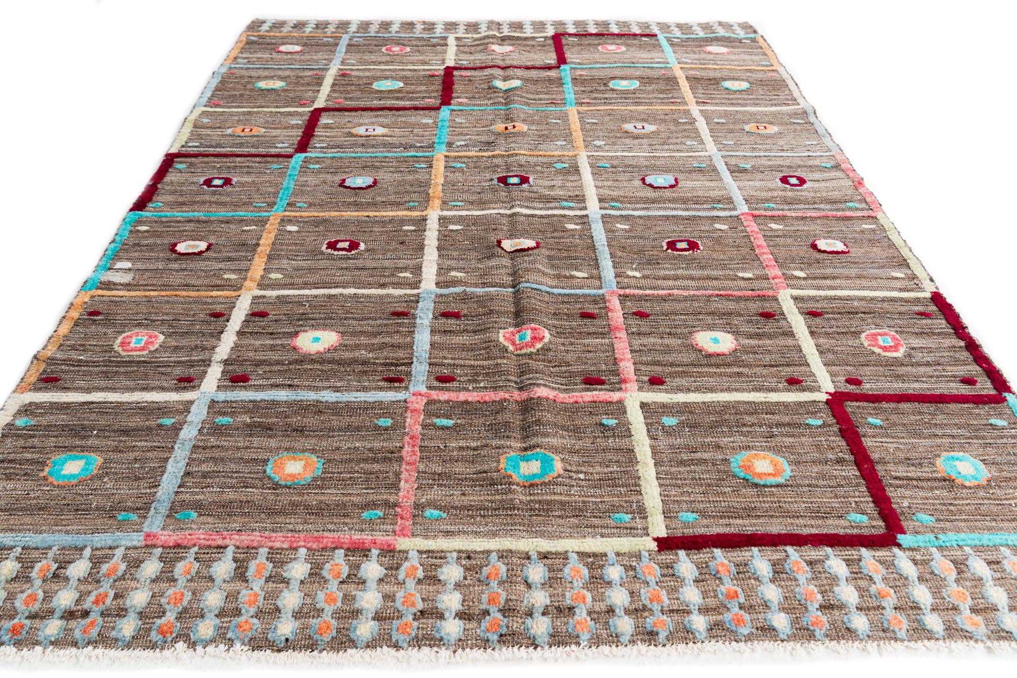 5' 6 x 8' Hand Knotted Modern Ziegler Wool Rug