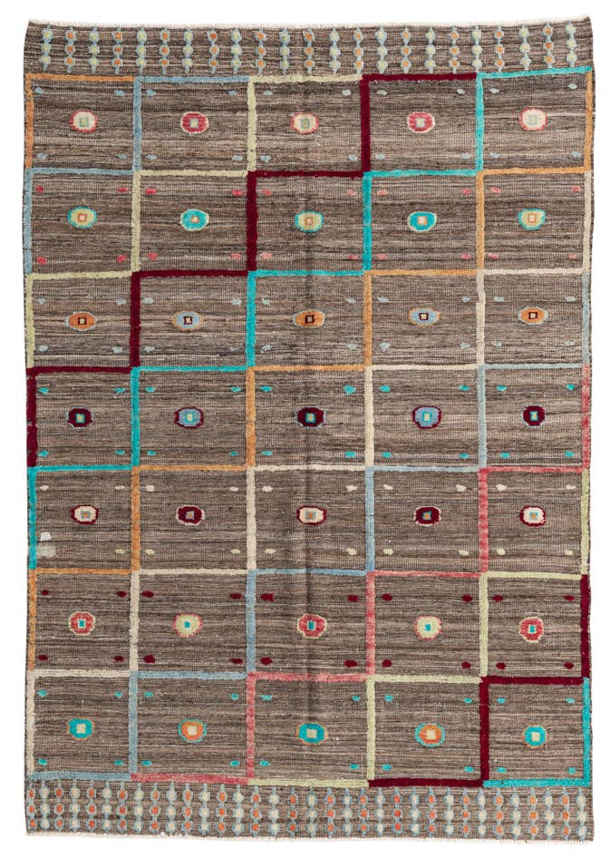 Detail image of 5' 6 x 8' Hand Knotted Modern Ziegler Wool Rug