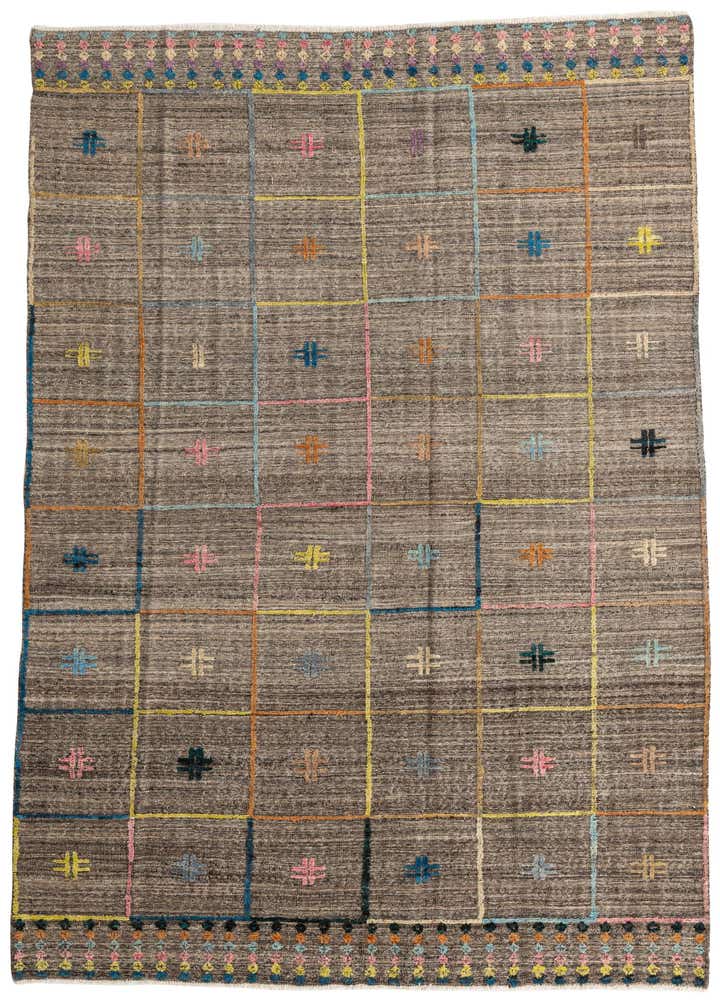 7' x 9' 5 Hand Knotted Modern Ziegler Wool Rug