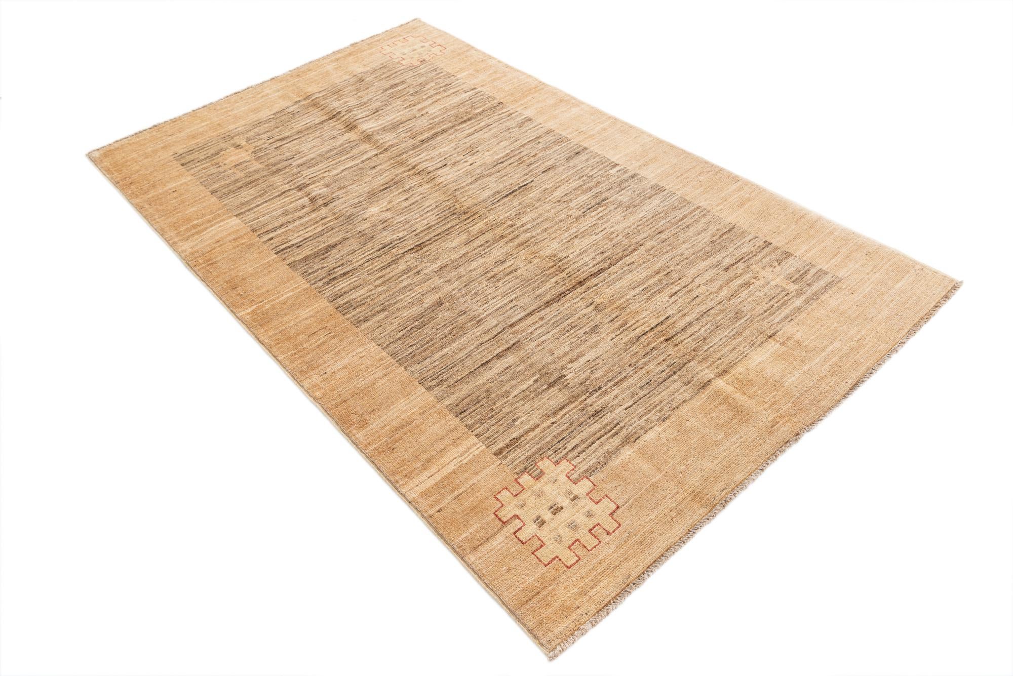 3' 9 x 6' 1 Hand Knotted Modern Ziegler Rug