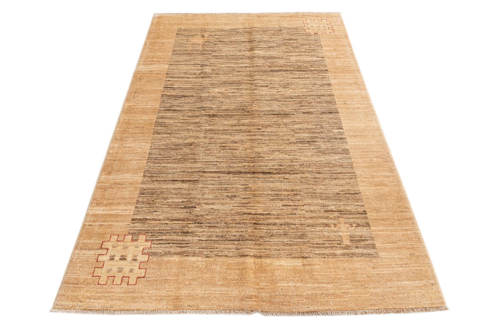 3' 9 x 6' 1 Hand Knotted Modern Ziegler Rug