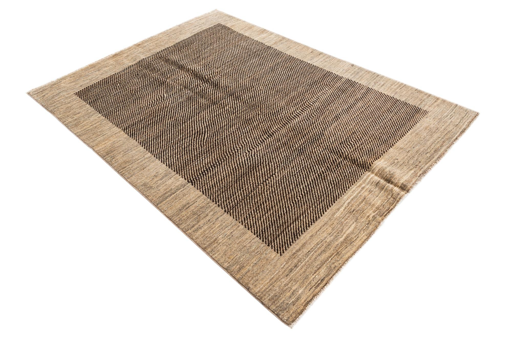 4' 7 x 6' 3 Hand Knotted Modern Ziegler Rug