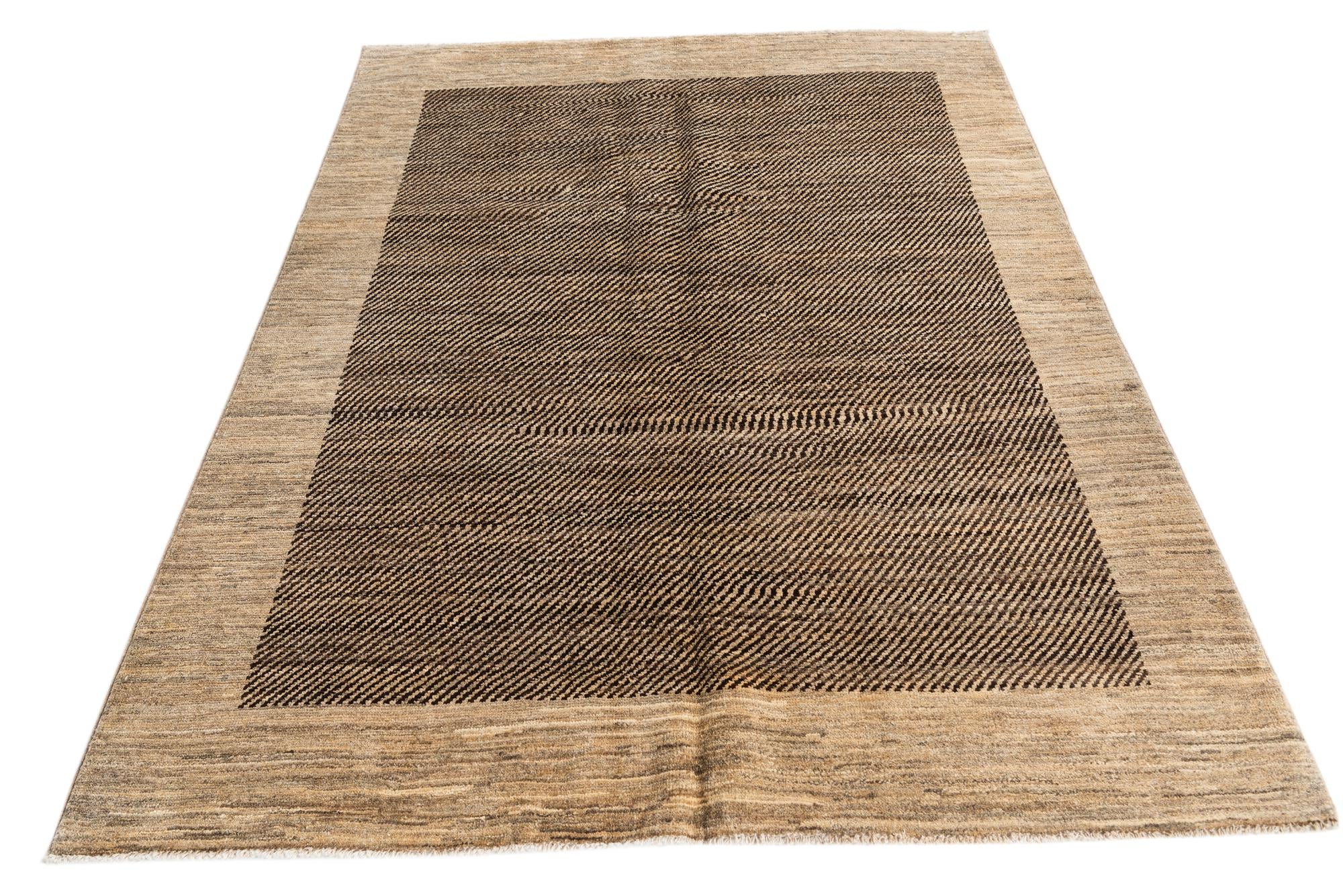4' 7 x 6' 3 Hand Knotted Modern Ziegler Rug