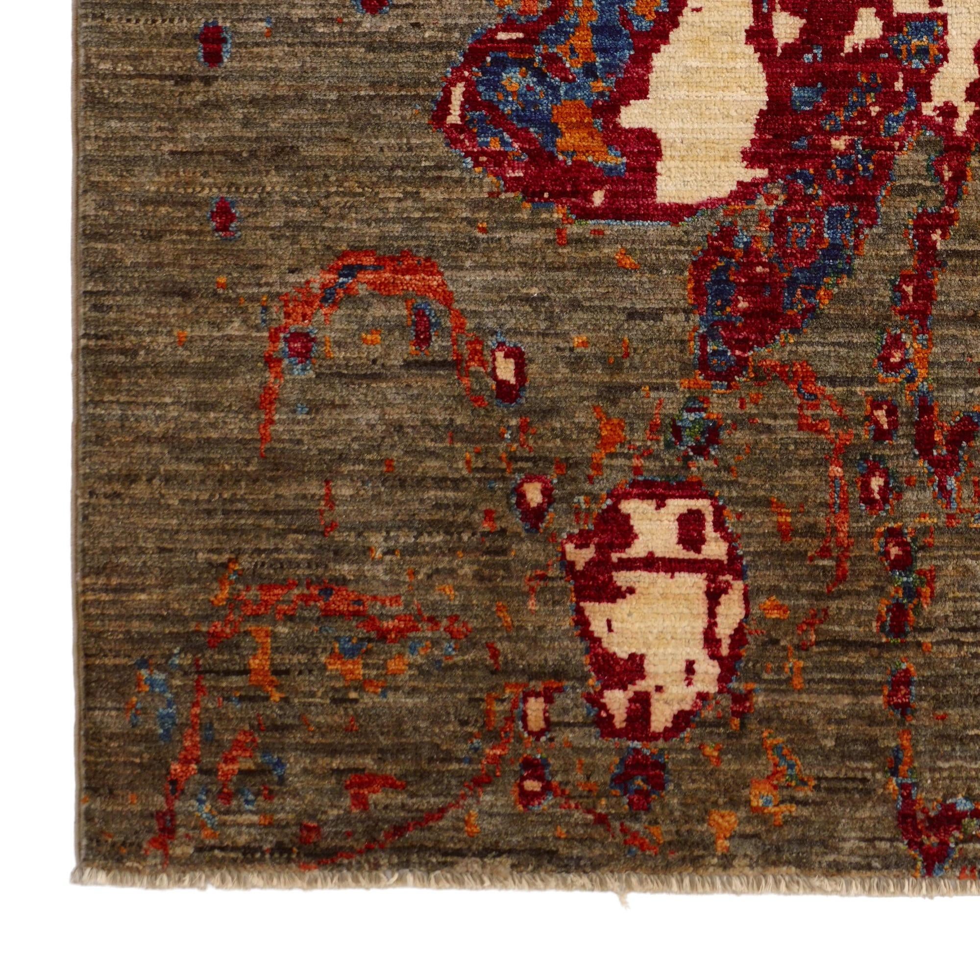 3' 2 x 4' 9 Hand Knotted Modern Ziegler Rug