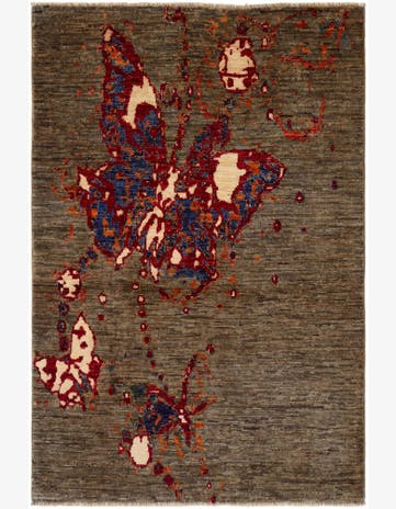 3' 2 x 4' 9 Hand Knotted Modern Ziegler Rug