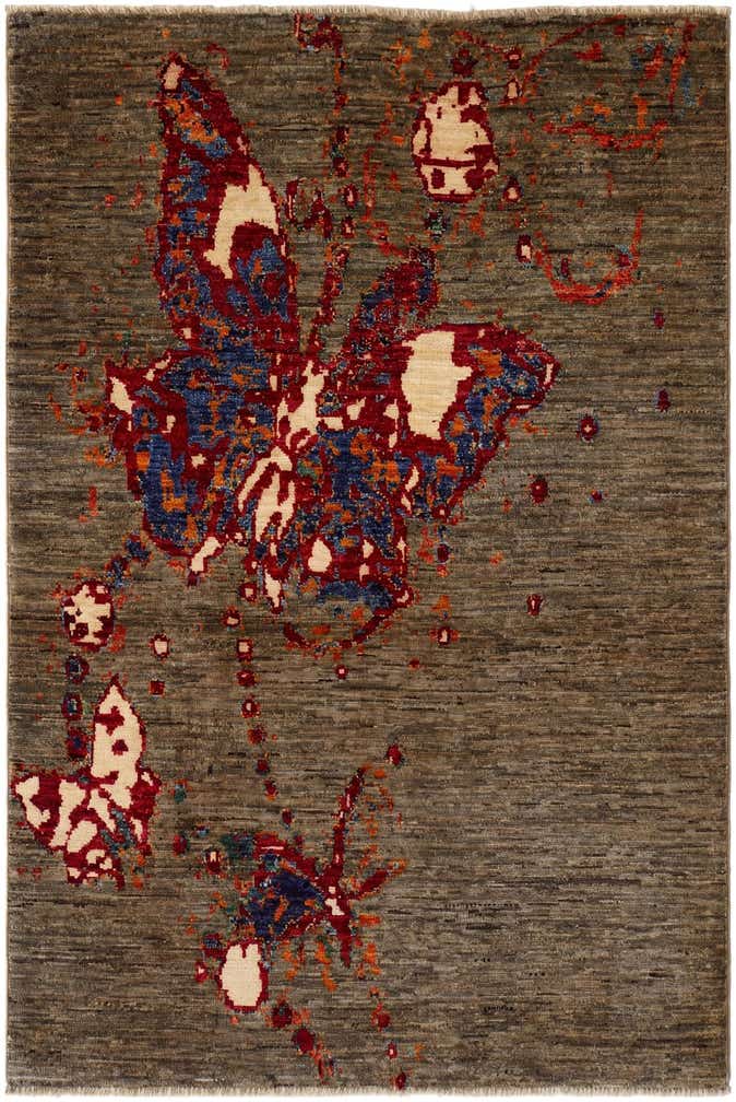 3' 2 x 4' 9 Hand Knotted Modern Ziegler Rug