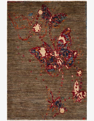 3' 4 x 5' Hand Knotted Modern Ziegler Rug