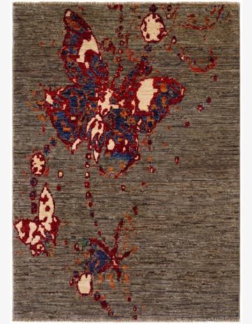 3' 2 x 4' 6 Hand Knotted Modern Ziegler Rug