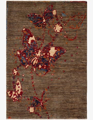 3' 6 x 5' Hand Knotted Modern Ziegler Rug