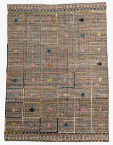 7' x 9' 5 Hand Knotted Modern Ziegler Wool Rug