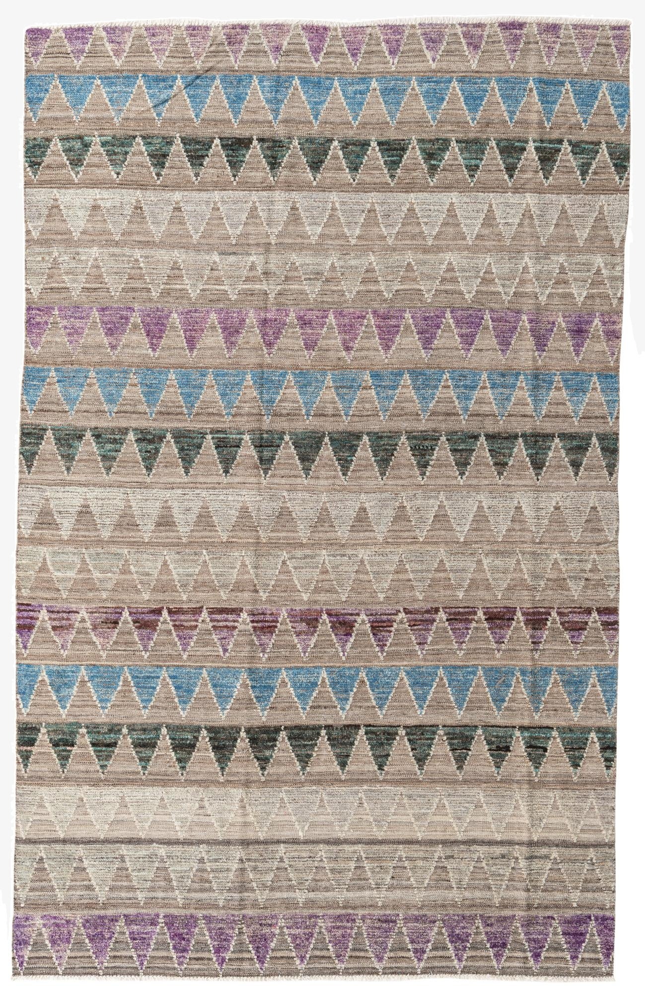 6' 4 x 10'  Hand Knotted Modern Ziegler Wool Rug