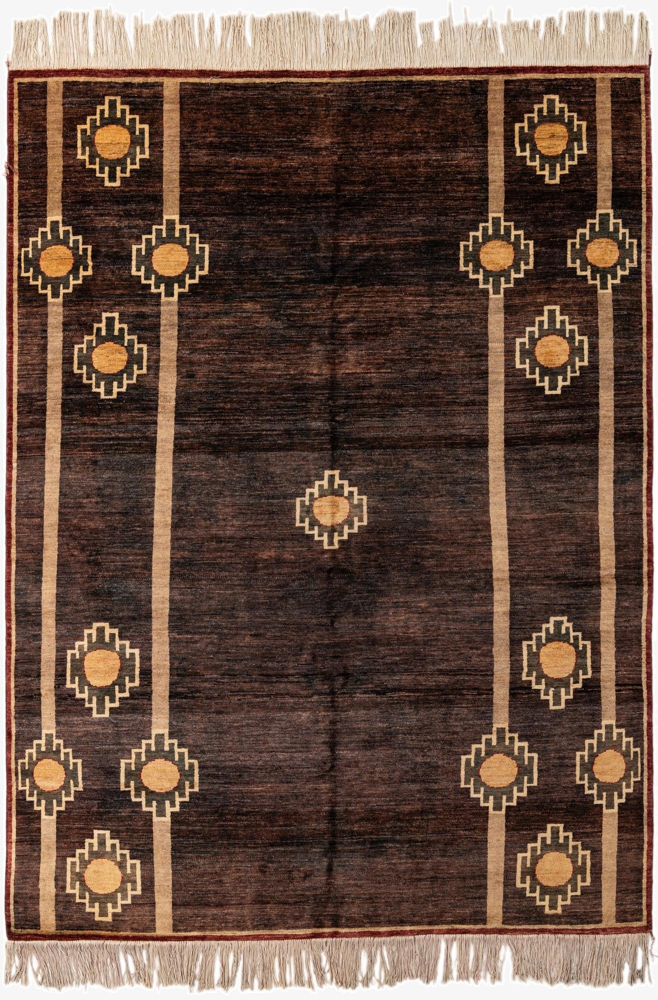 6' 11 x 9' 8  Hand Knotted Modern Ziegler Rug
