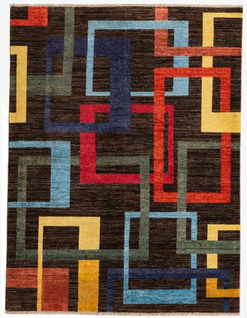 5' 1 x 6' 8 Hand Knotted Modern Ziegler Wool Rug