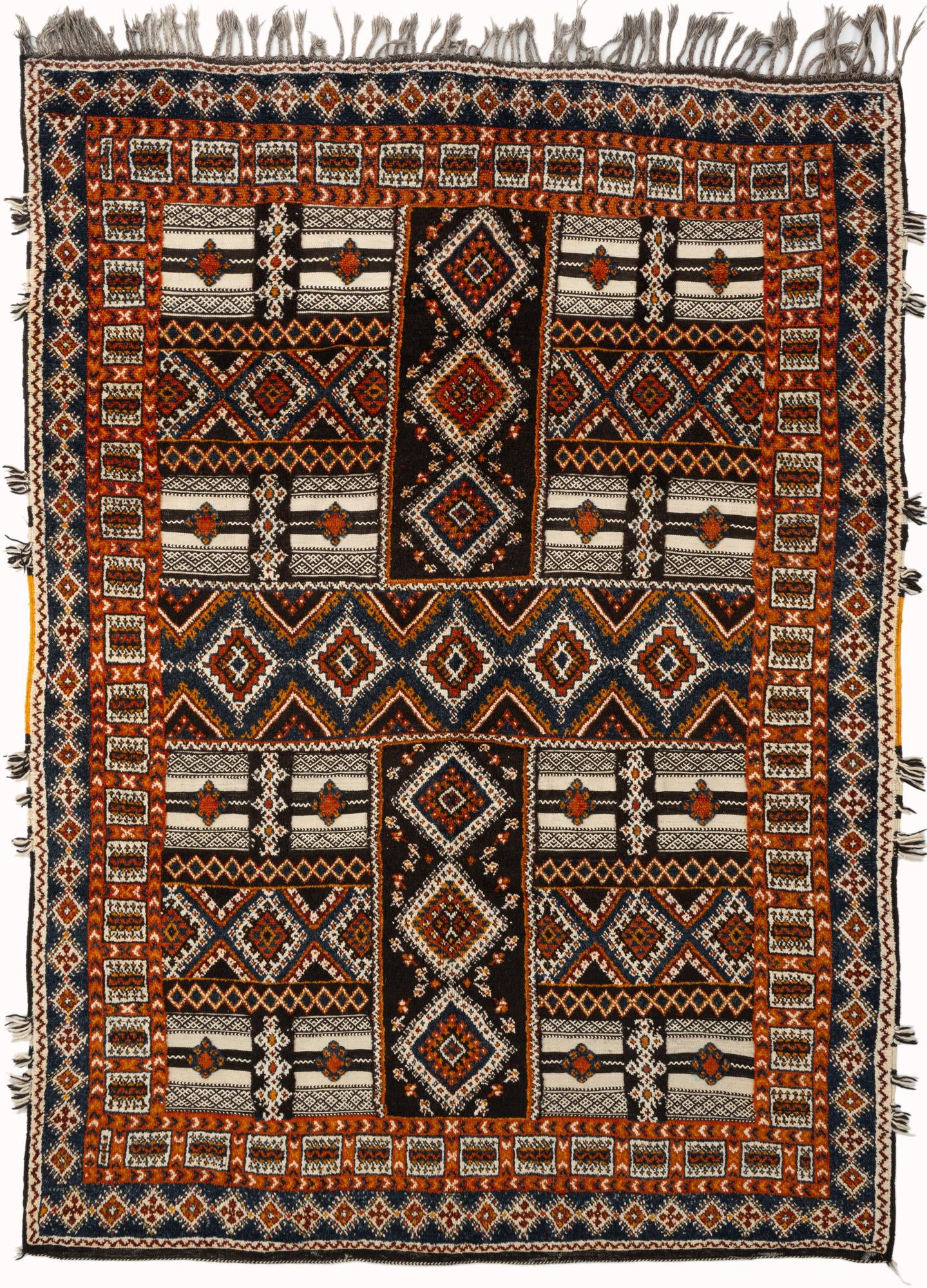 6' 5 x 8' 9 Hand Knotted Moroccan Oriental Wool Rug