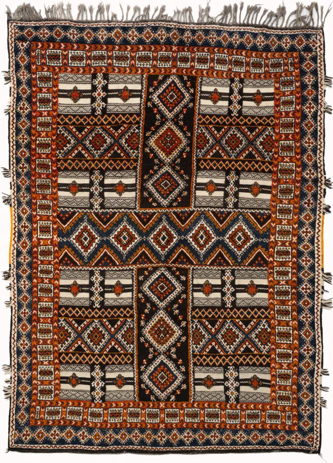 Detail image of 6' 5 x 8' 9 Hand Knotted Moroccan Oriental Wool Rug