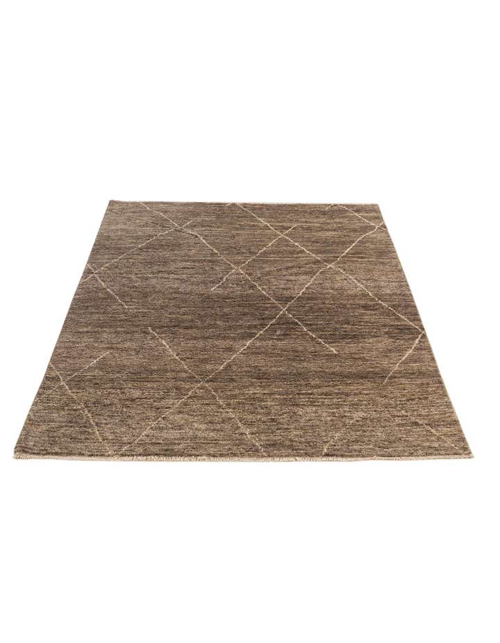 4' 8 x 6' 8 Hand Knotted Moroccan Wool Rug