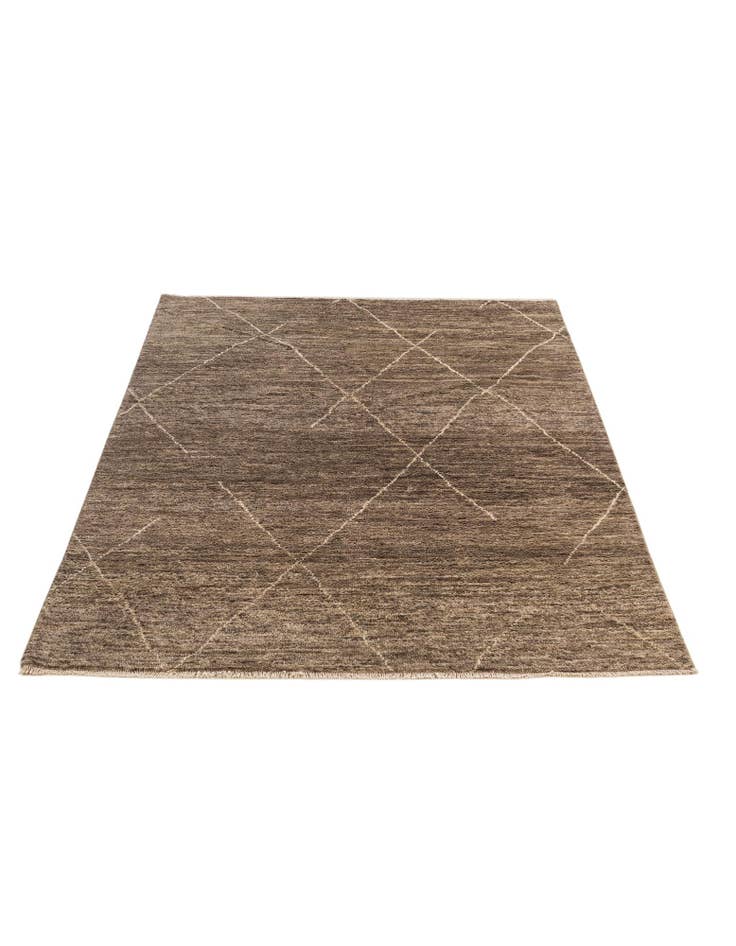 Detail image of 4' 8 x 6' 8 Hand Knotted Moroccan Wool Rug