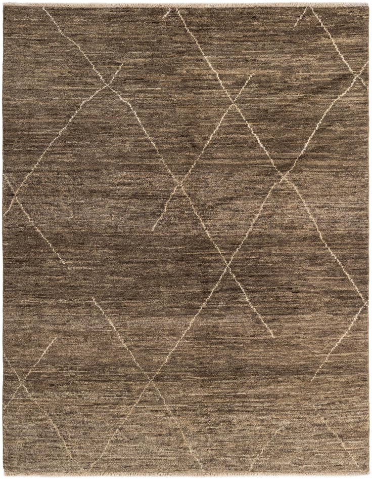 Detail image of 4' 8 x 6' 8 Hand Knotted Moroccan Wool Rug