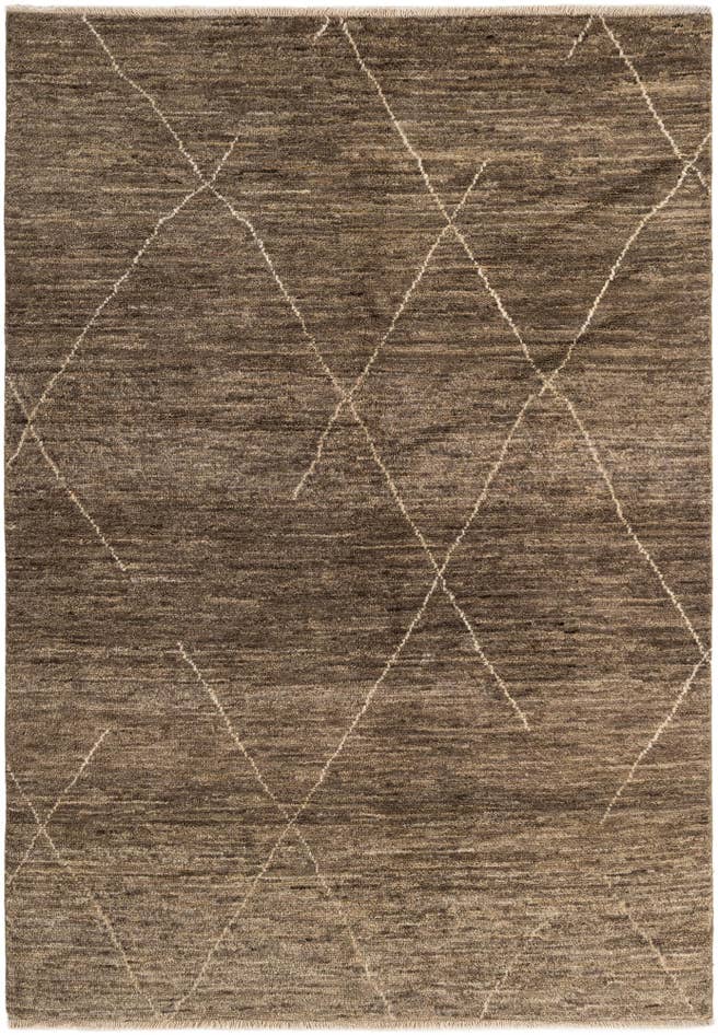 Detail image of 4' 8 x 6' 8 Hand Knotted Moroccan Wool Rug
