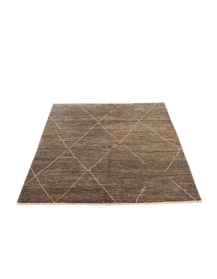 4' 7 x 6' 5 Hand Knotted Moroccan Wool Rug