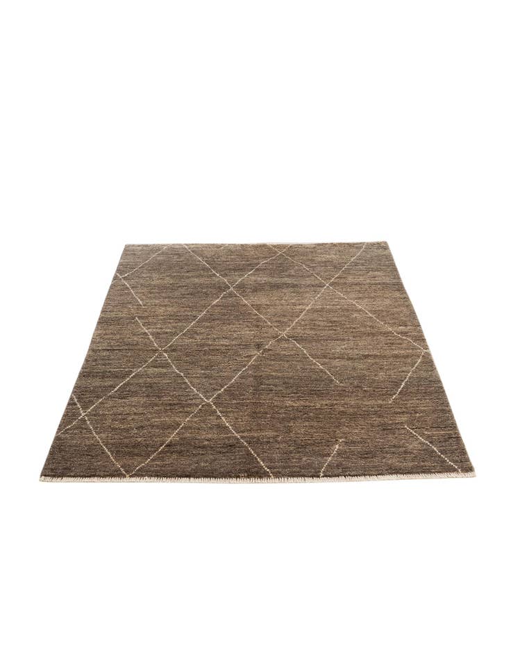 Detail image of 4' 7 x 6' 5 Hand Knotted Moroccan Wool Rug