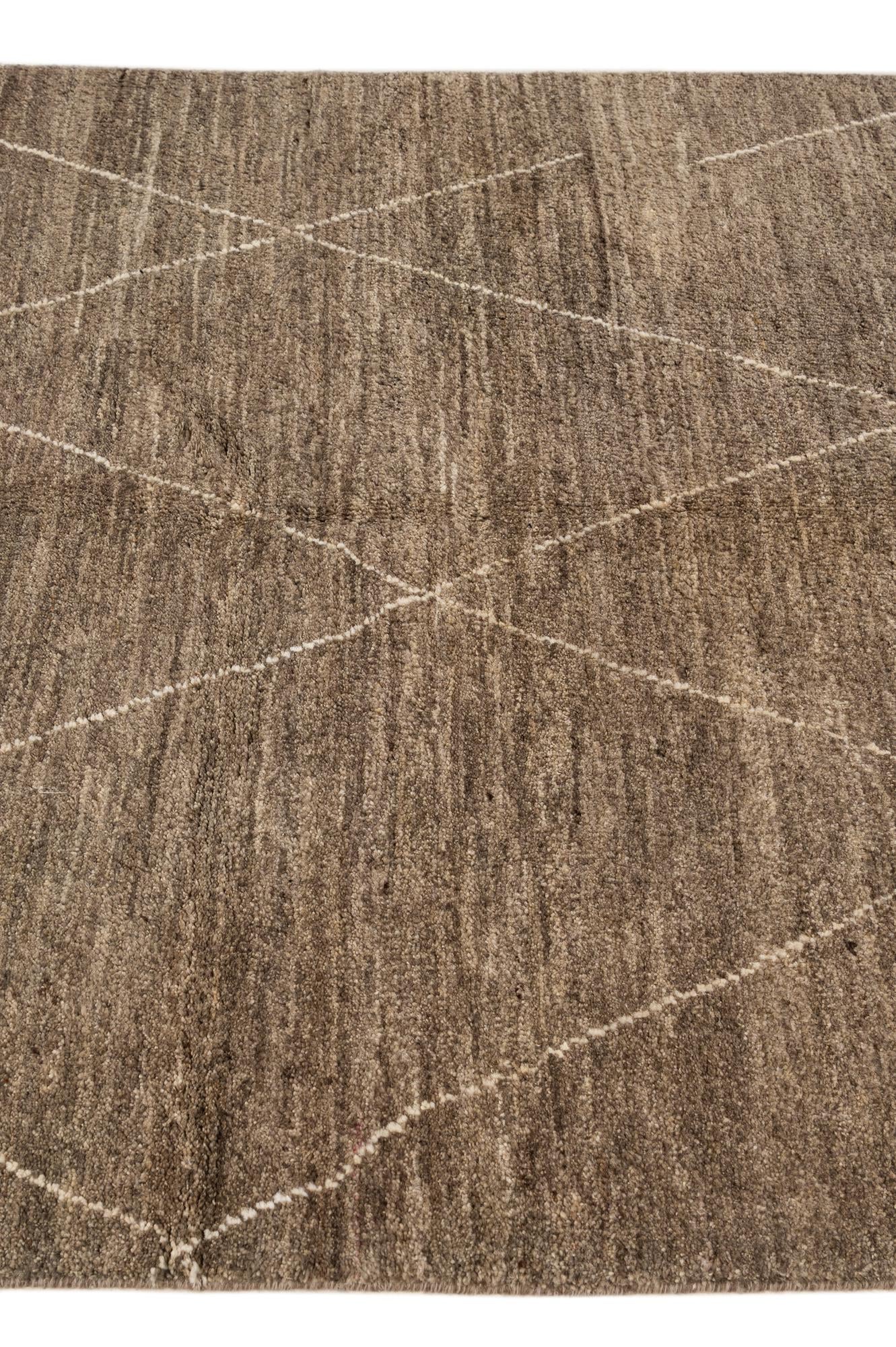 4' 7 x 6' 5 Hand Knotted Moroccan Wool Rug